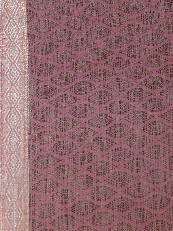 Banarasee Chanderi Cotton Silk Salwar Kameez Fabric With Cotton Silk Dupatta-Coral Pink