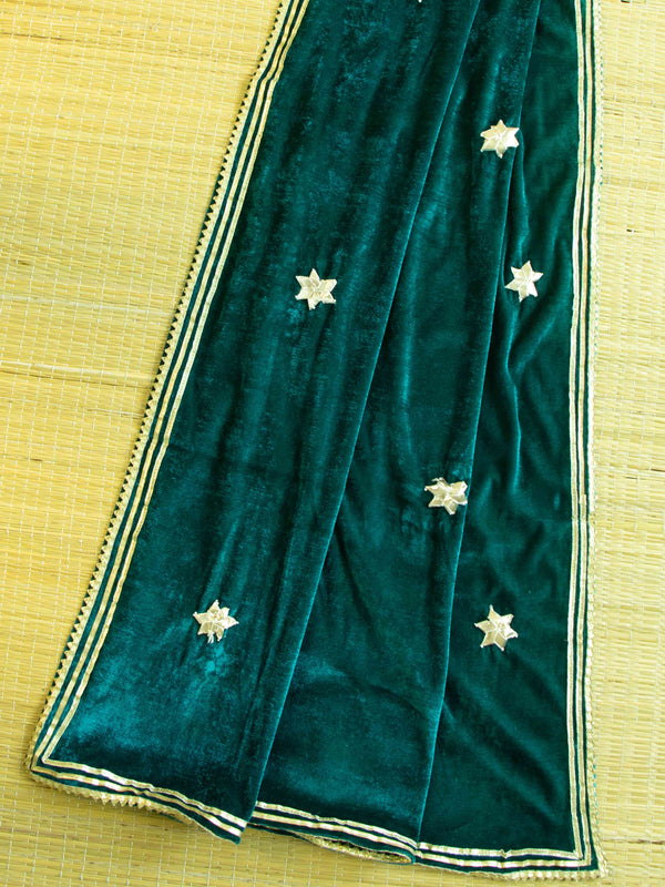 Banarasee Gota Patti Velvet Salwar Kameez Set-Green