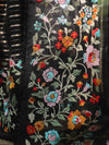 Banarasee Pure Organza Silk Stripe Design Saree With Floral Resham Embroidery-Black