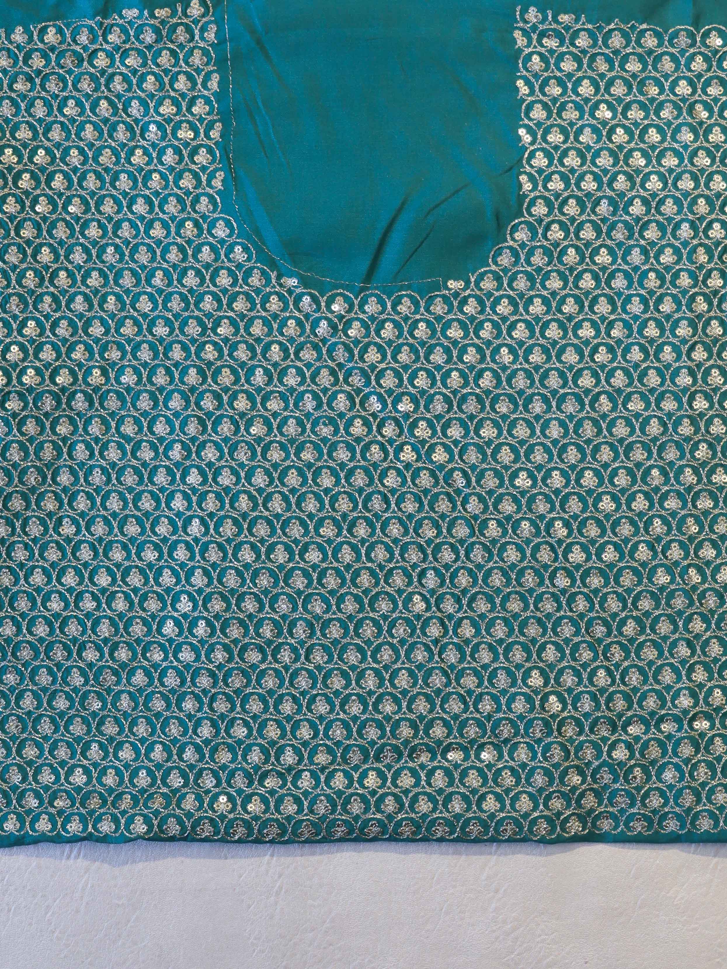 Banarasee Handwoven Crushed Tissue Saree With Silver Zari Border-Sky Blue