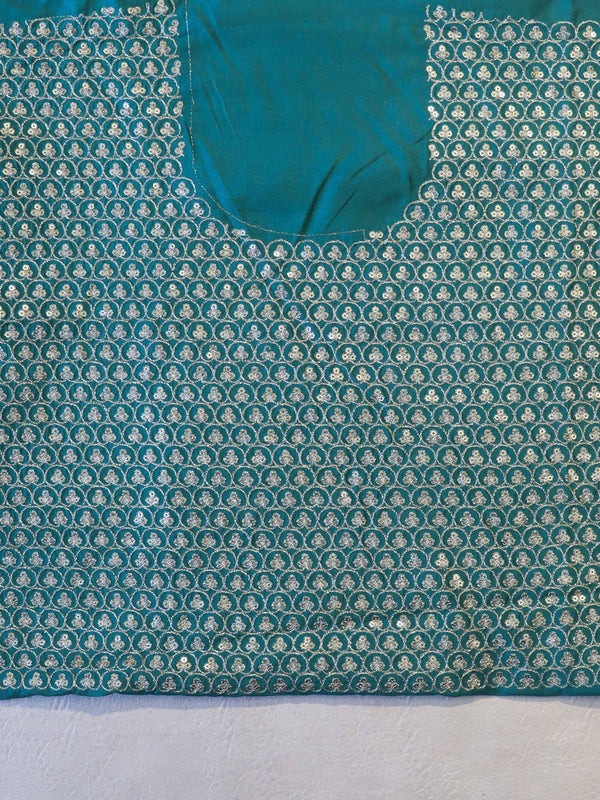 Banarasee Handwoven Crushed Tissue Saree With Silver Zari Border-Sky Blue