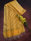 Banarasee Cotton Silk Gold Zari Dupatta-Yellow