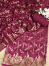 Banarasee Art Silk Zari Design Salwar Kameez With Dupatta Set-Magenta