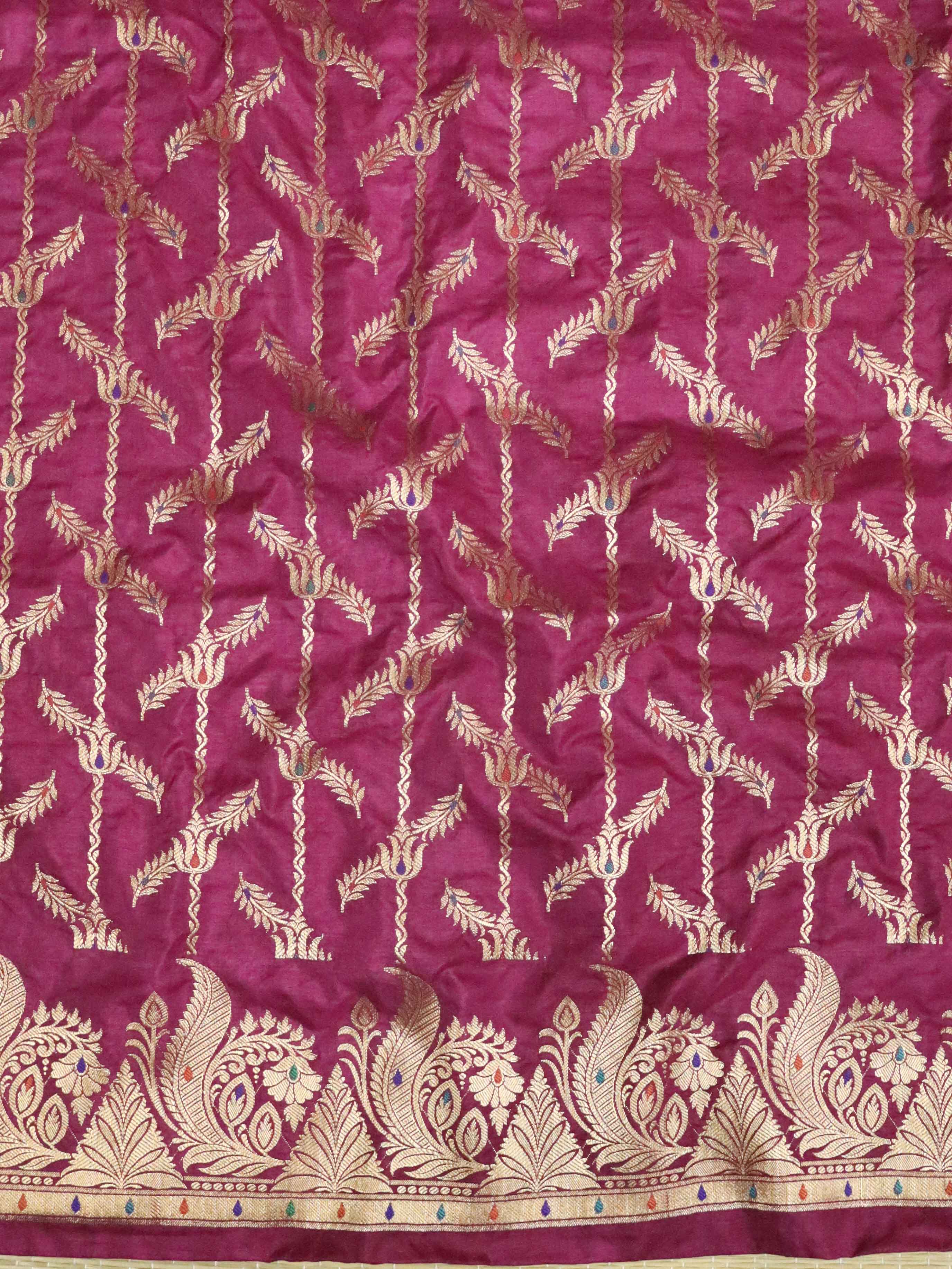 Banarasee Art Silk Zari Design Salwar Kameez With Dupatta Set-Magenta