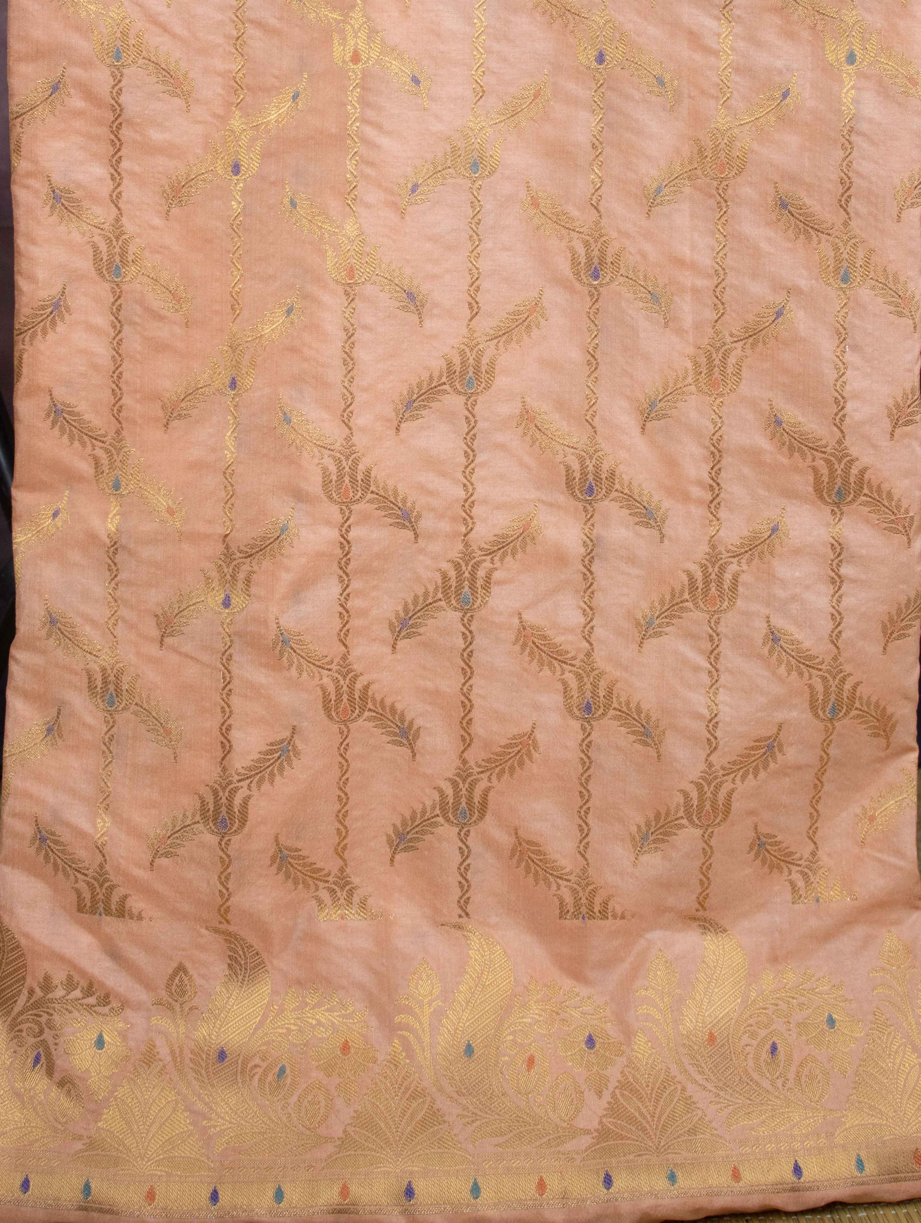 Banarasee Art Silk Zari Design Salwar Kameez With Dupatta Set-Peach