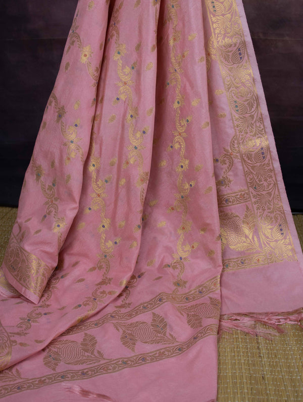 Banarasee Art Silk Zari Design Salwar Kameez With Dupatta Set-Pink