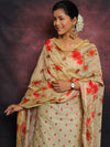 Banarasee Chanderi Cotton Embroidered Salwar Kameez Fabric With Digital Print Dupatta-Yellow