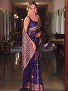 Banarasee Chiffon Zari & Resham Work Saree-Blue