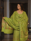 Banarasee Art Silk Resham Design Salwar Kameez With Dupatta Set-Lime Green