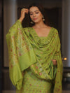 Banarasee Art Silk Resham Design Salwar Kameez With Dupatta Set-Lime Green