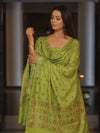 Banarasee Art Silk Resham Design Salwar Kameez With Dupatta Set-Lime Green