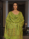 Banarasee Art Silk Resham Design Salwar Kameez With Dupatta Set-Lime Green