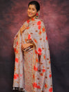 Banarasee Chanderi Cotton Embroidered Salwar Kameez Fabric With Digital Print Dupatta-Grey