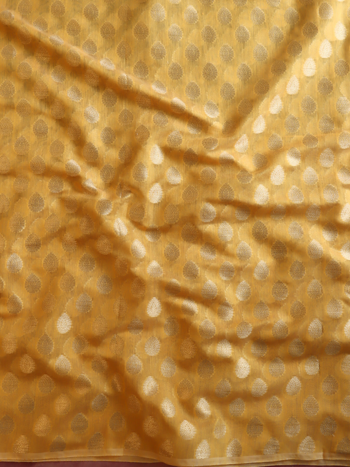 Banarasee Semi-Silk Salwar Kameez Fabric With Dupatta Set-Pink & Yellow