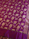 Banarasee Semi-Silk Salwar Kameez Fabric With Dupatta Set-Pink & Purple