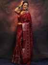 Banarasee Semi Silk Meena Work Saree-Maroon