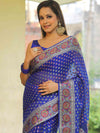 Banarasee Chiffon Zari & Resham Work Saree-Blue