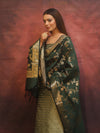 Banarasee Semi-Silk Salwar Kameez Fabric With Contrast Dupatta Set-Green
