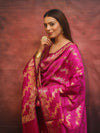Banarasee Semi-Silk Salwar Kameez Fabric With Dupatta Set-Pink