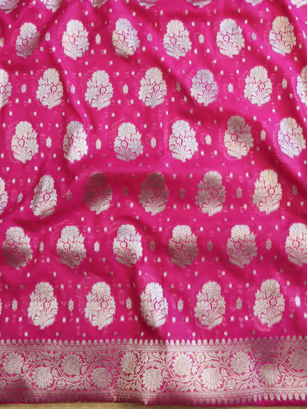 Banarasee Georgette Salwar Kameez Fabric With Dupatta Set-Pink