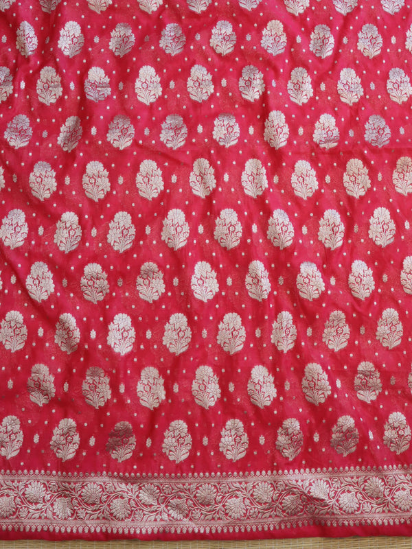 Banarasee Georgette Salwar Kameez Fabric With Dupatta Set-Red