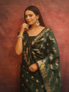 Banarasee Semi-Silk Salwar Kameez Fabric With Dupatta Set-Green