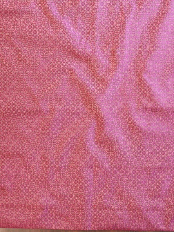 Banarasee Brocade Salwar Kameez Fabric With Embroidered Dupatta-Pink