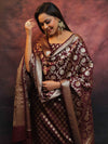 Banarasee Salwar Kameez Semi Katan Silk Fabric With Zari Work-Wine
