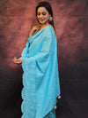 Banarasee Chanderi Cotton Salwar Kameez With Dupatta Set-Blue