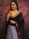 Banarasee Brocade Work Salwar Kameez Fabric & Plain Dupatta-Lavender & Wine