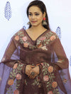 Banarasee Embroidered Chanderi Salwar Kameez With Dupatta Set-Wine
