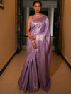 Banarasee Handwoven Tissue Saree Zari Design & Border-Lavender