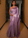 Banarasee Handwoven Tissue Saree Zari Design & Border-Lavender