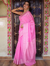 Banarasee Handwoven Cotton Silk Saree Zari Buti & Border-Pink