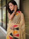 Banarasee Semi Georgette Saree With Resham Work-Beige