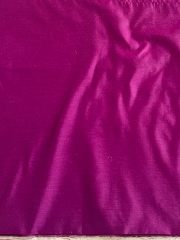 Banarasee Cotton Silk Zari Work Salwar Kameez Fabric With Plain Contrast Dupatta-Magenta & Green