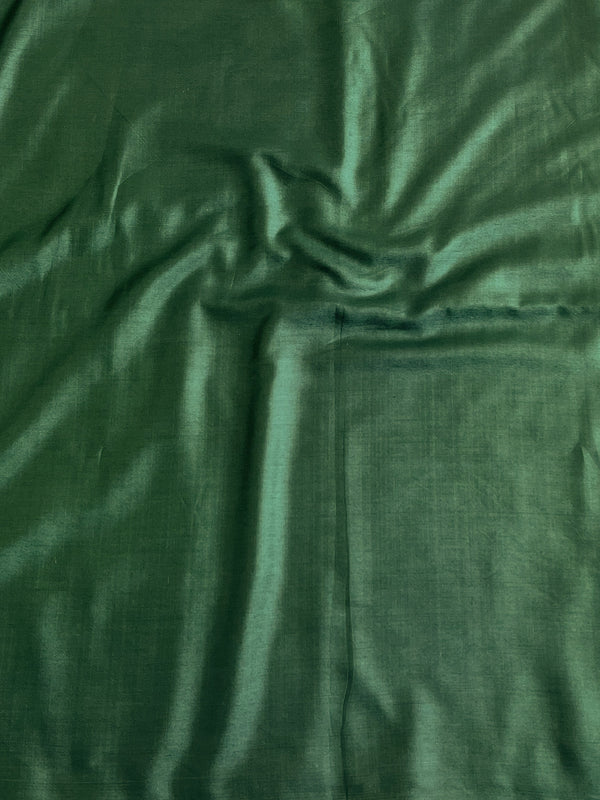 Banarasee Semi Katan Silk Salwar Kameez Fabric With Dupatta Zari Work-Green