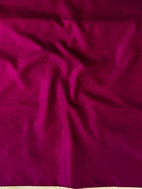 Banarasee Chanderi Zari Buti Salwar Kameez Fabric With Tissue Dupatta-Magenta