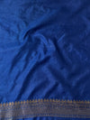 Banarasee Semi-Chiffon Saree With Antique Gold Zari Work-Cobalt Blue