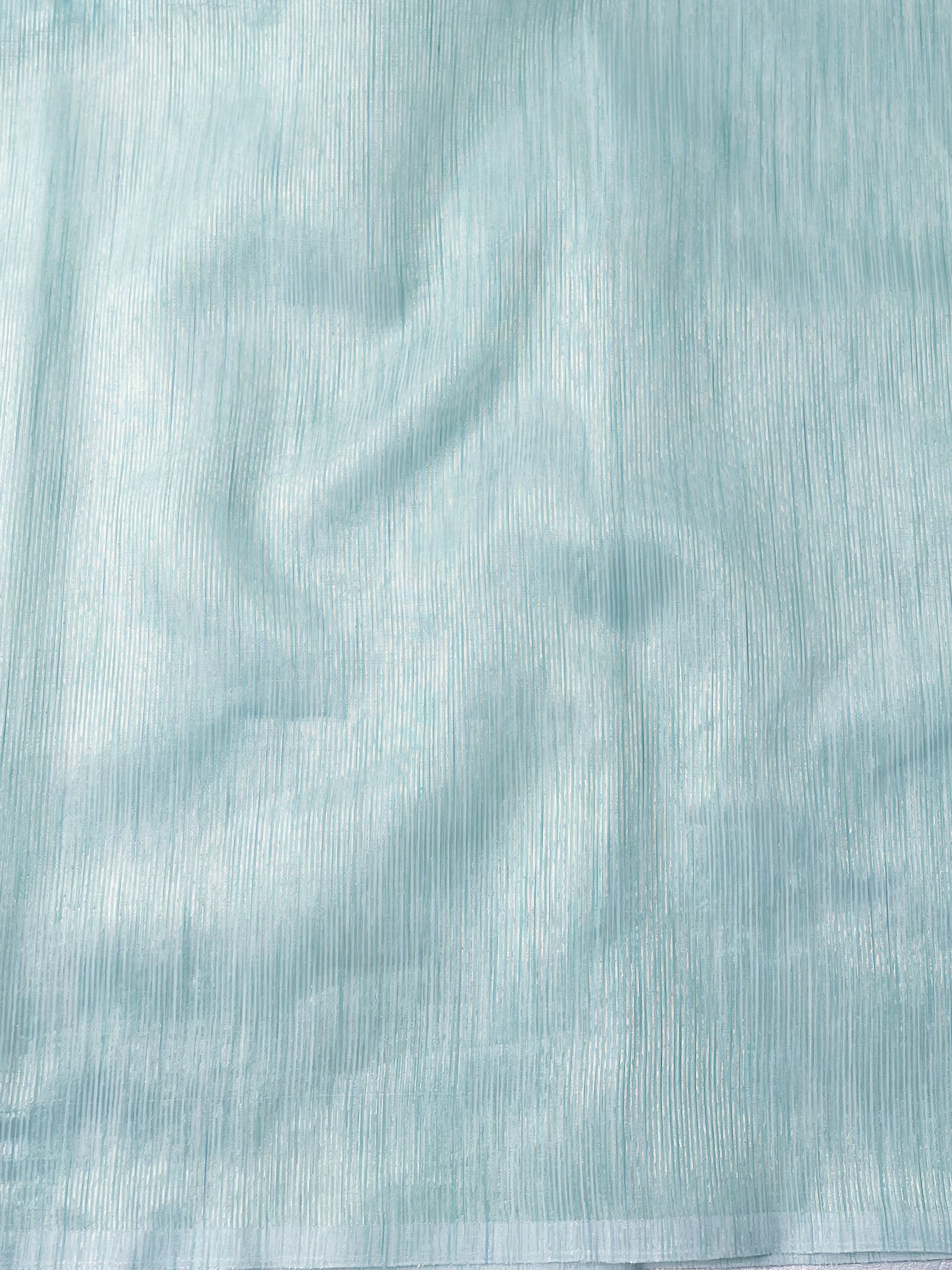 Banarasee Cotton Silk Mix Saree With Stripes Design-Blue