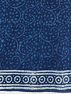 Handloom Mul Cotton Hand-Block Print Saree-Blue