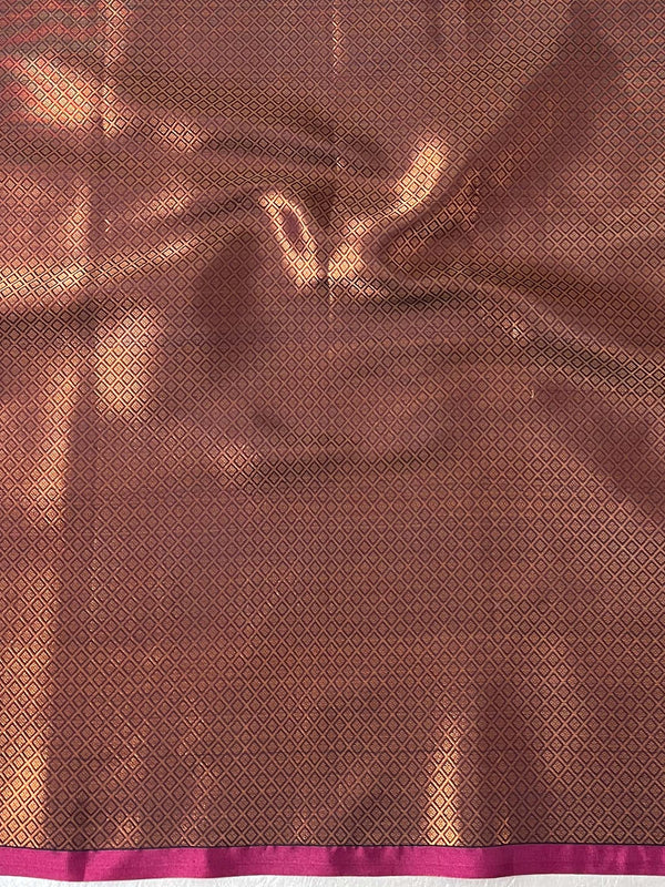 Banarasee Kora Muslin Saree With Tanchoi Design & Skirt Border-Black