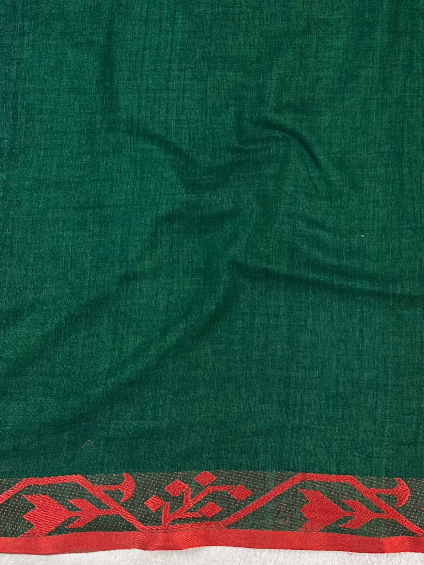 Banarasee Pure Cotton Jamdani Weaving Saree-Green