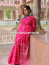Handloom Mul Cotton Shibori Print Saree-Pink