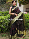 Banarasee Chanderi Cotton Zari Border Embroidered Saree-Black