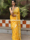 Bhagalpur Linen Cotton Resham Embroidered Saree-Yellow