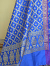 Banarasee Semi Silk Salwar Kameez Fabric With Zari Jaal Dupatta-Royal Blue