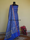 Banarasee Semi Silk Salwar Kameez Fabric With Zari Jaal Dupatta-Royal Blue