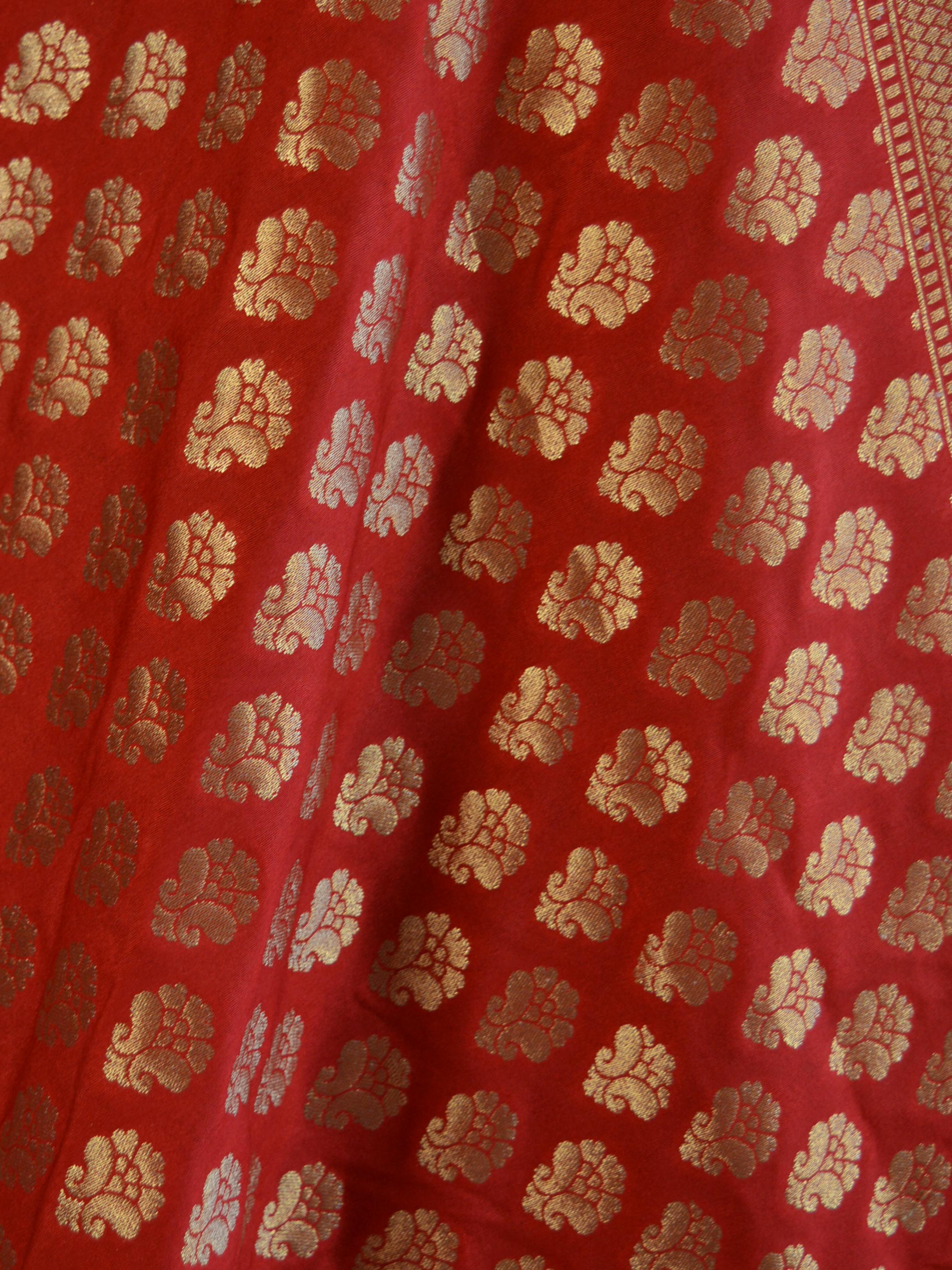Banarasee Art Silk Buti Design-Red