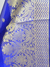 Banarasee Cotton Silk With Resham Woven Broad Border Dupatta-Royal Blue